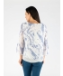 WHITE BLUE Watercolor waves layered top with round