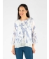 WHITE BLUE Watercolor waves layered top with round