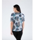 Leaf Print Burnout Top Front Tie 