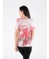 Leaf Print Burnout Top Lace Front