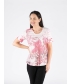 Leaf Print Burnout Top Lace Front