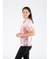 Leaf Print Burnout Top Lace Front