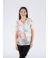 Flower Burnout Top With Lace Front 