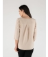 BEIGE BUTTON V-NECK TOP WITH 3/4 SLEEVE