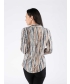BEIGE MULTI STRIP PRINT TOP WITH BUTTON PLACKET