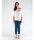IVORY HOTFIX DETAIL TOP WITH 3/4 SLEEVE