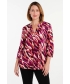 WAVY PRINT SOFT STRETCH TOP 3/4 SLEEVE