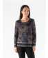 ABSTRACT RPINT ROUND NECK TOP LONG SLEEVE