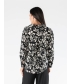 FLOWER PRINT V NECK LONG SLEEVE WITH COLLOR