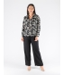 FLOWER PRINT V NECK LONG SLEEVE WITH COLLOR