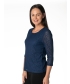 ROUND NECK LACE TOP WITH 3/4 SLEEVE