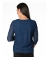 ROUND NECK LACE TOP WITH 3/4 SLEEVE