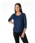 ROUND NECK LACE TOP WITH 3/4 SLEEVE