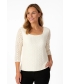 SQUARE NECK LACE TOP WITH 3/4 SLEEVE
