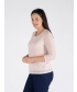 PINK ROUND NECK LACE TOP 3/4 SLEEVE