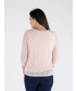 PINK ROUND NECK LACE TOP 3/4 SLEEVE