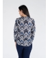 WAVY PRINT TOP BUTTON PLACKET 3/4 SLEEVE