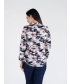 PEACH PRINT TOP WITH BUTTON PLACKET 3/4 SLEEVE