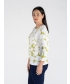 GREEN PRINT Flower Print Top 3/4 Sleeve Without Stone