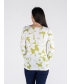 GREEN PRINT Flower Print Top 3/4 Sleeve Without Stone