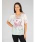 White Multi Flower Print T - Shirt 
