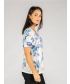 Printed Burn Out T - Shirt White Blue
