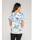Printed Burn Out T - Shirt White Blue