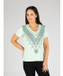 Border Print T-Shirt Hotfix Detailed- TS29994
