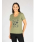 Flower Block Print T - shirt short Sleeve 