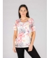 Round Neck Flower Print T shirt 