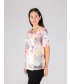 Round Neck Flower Print T shirt 