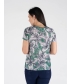 GREEN FLOWER PRINT T-SHIRT ROUND NECK