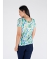 GREEN PRINT TSHIRT WITH LACE BACK NECK