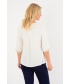 White Beige Embroidered Neckline Tunic- TU30016
