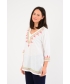White Orange EMBROIDERED V NECK TUNIC