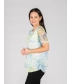 Leaf Print Flower Burnout Tunic 