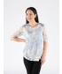 Floral print flower burn out layered tunic
