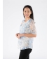 Floral print flower burn out layered tunic