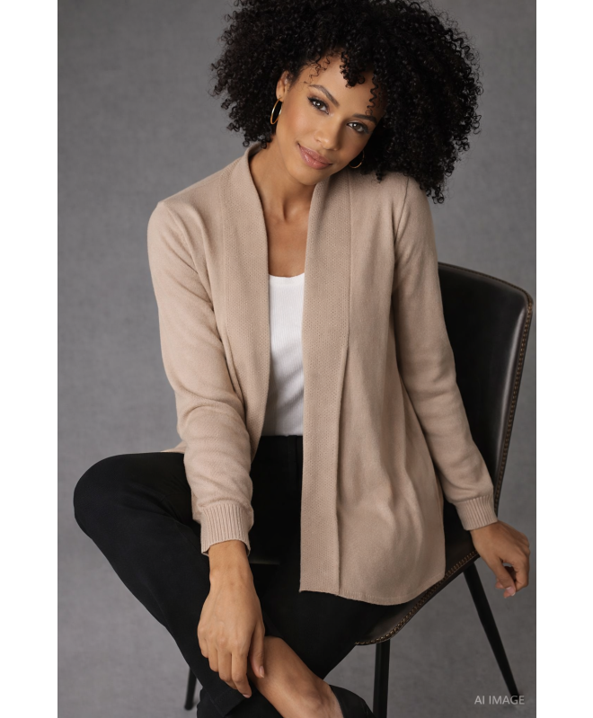 STONE Lacy pattern edge to edge cardigan full sleeve