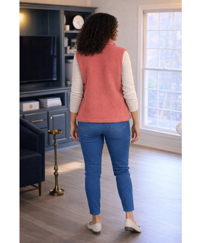 ROSE Teddy Fleece Gilet With Pockets