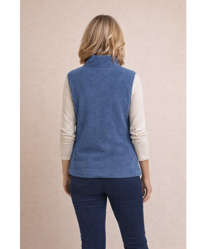DENIM Color Teddy Fleece Gilet With Pockets