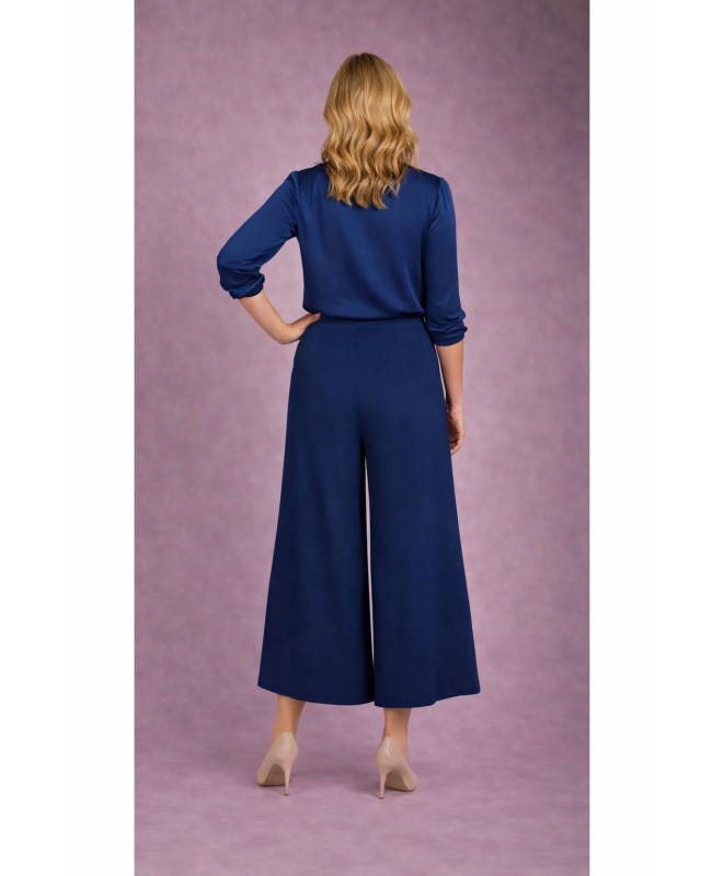 NAVY AIRFLOW WIDE LEG TROUSER