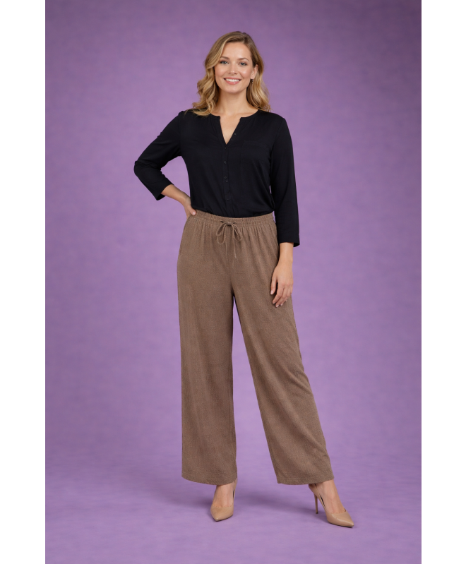 WIDE LEG TROUSER WITH ELASTICATED WAIST