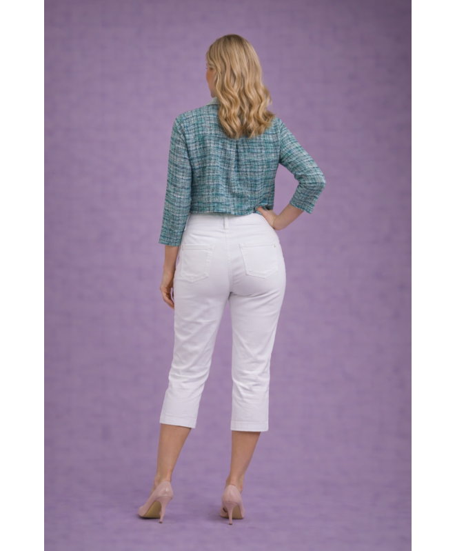 CROP 22 INCH STRETCH TROUSER ELASTIC WAIST