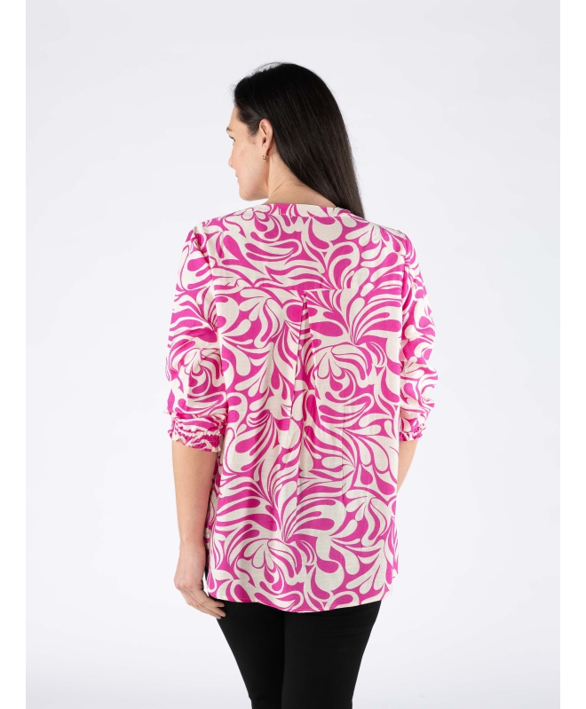 CERISE WHITE BLOUSE WITH ELASTICATED - B29750