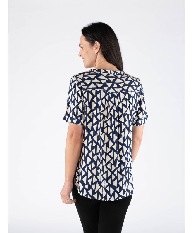 Triangle Print Blouse Short Sleeve - B29755