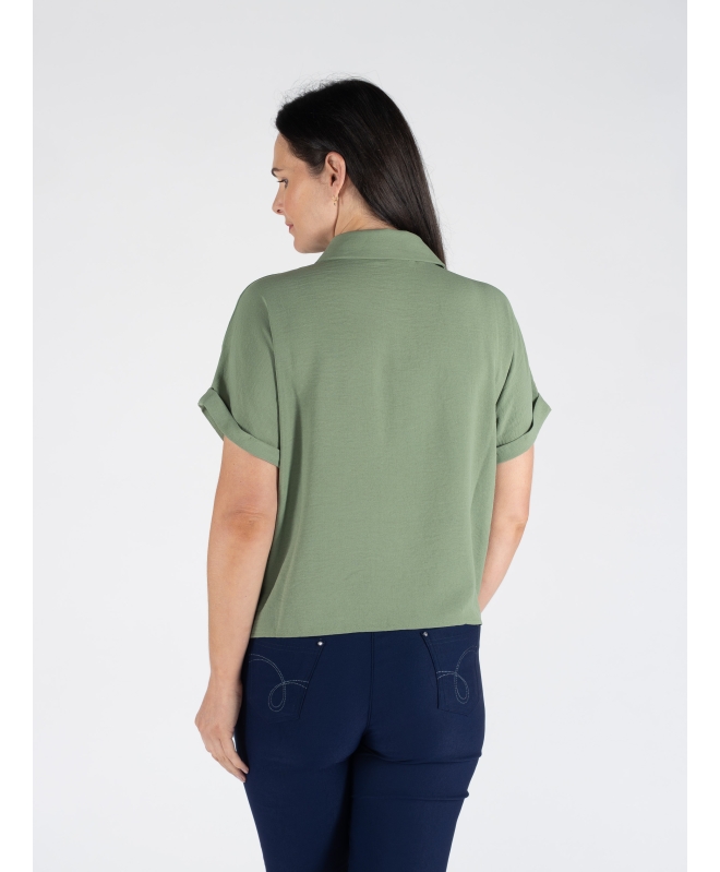 AIRFLOW BLOUSE WITH COLLAR SHORT SLEEVE