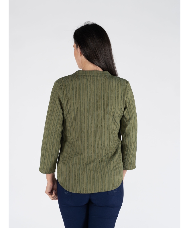 CRINKLE BLOUSE WITH 3/4 SLEEVE