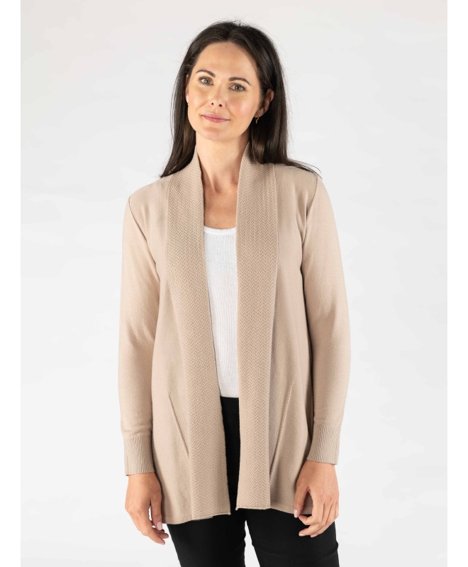 STONE Lacy pattern edge to edge cardigan full sleeve