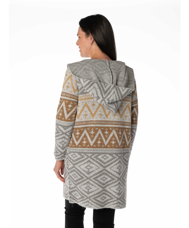 EDGE TO EDGE PATTERN CARDIGAN WITH LONG